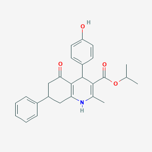 molecular formula C26H27NO4 B5064109 Propan-2-yl 4-(4-hydroxyphenyl)-2-methyl-5-oxo-7-phenyl-1,4,5,6,7,8-hexahydroquinoline-3-carboxylate 