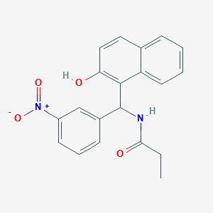 molecular formula C20H18N2O4 B5064113 N-[(2-hydroxynaphthalen-1-yl)-(3-nitrophenyl)methyl]propanamide 