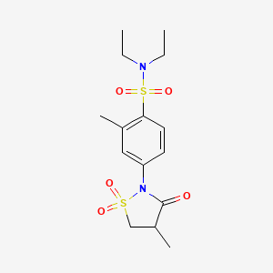 molecular formula C15H22N2O5S2 B5064134 N,N-diethyl-2-methyl-4-(4-methyl-1,1,3-trioxo-1,2-thiazolidin-2-yl)benzenesulfonamide 