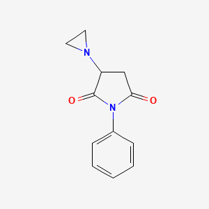 molecular formula C12H12N2O2 B5064136 3-(aziridin-1-yl)-1-phenylpyrrolidine-2,5-dione CAS No. 52380-78-6