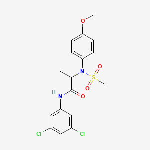 molecular formula C17H18Cl2N2O4S B5064322 N-(3,5-dichlorophenyl)-2-(4-methoxy-N-methylsulfonylanilino)propanamide 