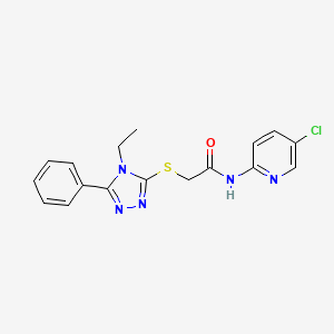 molecular formula C17H16ClN5OS B5064534 N-(5-CHLORO-2-PYRIDINYL)-2-[(4-ETHYL-5-PHENYL-4H-1,2,4-TRIAZOL-3-YL)SULFANYL]ACETAMIDE 