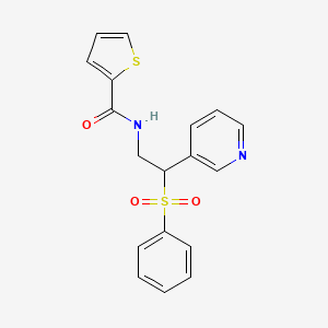 molecular formula C18H16N2O3S2 B5064683 N-[2-(benzenesulfonyl)-2-pyridin-3-ylethyl]thiophene-2-carboxamide 