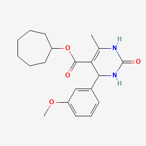 molecular formula C20H26N2O4 B5064822 Cycloheptyl 4-(3-methoxyphenyl)-6-methyl-2-oxo-1,2,3,4-tetrahydropyrimidine-5-carboxylate 