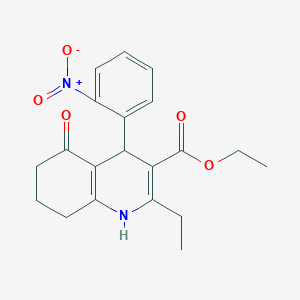 molecular formula C20H22N2O5 B5064905 ethyl 2-ethyl-4-(2-nitrophenyl)-5-oxo-4,6,7,8-tetrahydro-1H-quinoline-3-carboxylate 