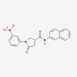 molecular formula C21H17N3O4 B5064926 N-naphthalen-2-yl-1-(3-nitrophenyl)-5-oxopyrrolidine-3-carboxamide 