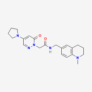 molecular formula C21H27N5O2 B5064946 N-[(1-methyl-3,4-dihydro-2H-quinolin-6-yl)methyl]-2-(6-oxo-4-pyrrolidin-1-ylpyridazin-1-yl)acetamide 