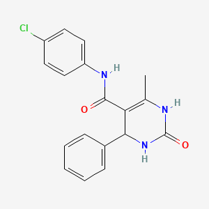 molecular formula C18H16ClN3O2 B5064997 N-(4-chlorophenyl)-6-methyl-2-oxo-4-phenyl-1,2,3,4-tetrahydropyrimidine-5-carboxamide 