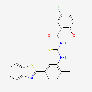 molecular formula C23H18ClN3O2S2 B5065020 N-{[5-(1,3-benzothiazol-2-yl)-2-methylphenyl]carbamothioyl}-5-chloro-2-methoxybenzamide 