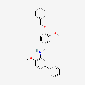 molecular formula C28H27NO3 B5065249 N-[4-(benzyloxy)-3-methoxybenzyl]-4-methoxy-3-biphenylamine 