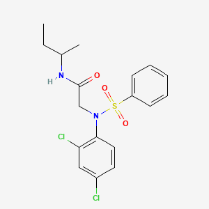 molecular formula C18H20Cl2N2O3S B5065297 N-(BUTAN-2-YL)-2-[N-(2,4-DICHLOROPHENYL)BENZENESULFONAMIDO]ACETAMIDE 