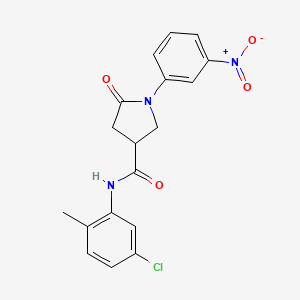 molecular formula C18H16ClN3O4 B5065309 N-(5-chloro-2-methylphenyl)-1-(3-nitrophenyl)-5-oxopyrrolidine-3-carboxamide 