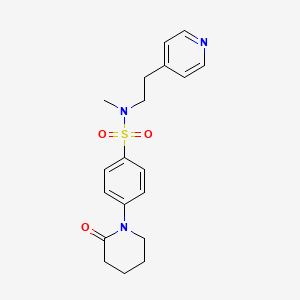 molecular formula C19H23N3O3S B5065397 N-methyl-4-(2-oxo-1-piperidinyl)-N-[2-(4-pyridinyl)ethyl]benzenesulfonamide 