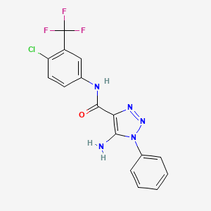 molecular formula C16H11ClF3N5O B5065400 5-amino-N-(4-chloro-3-(trifluoromethyl)phenyl)-1-phenyl-1H-1,2,3-triazole-4-carboxamide 