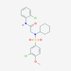 molecular formula C21H24Cl2N2O4S B5065474 N-(2-CHLOROPHENYL)-2-(N-CYCLOHEXYL3-CHLORO-4-METHOXYBENZENESULFONAMIDO)ACETAMIDE 