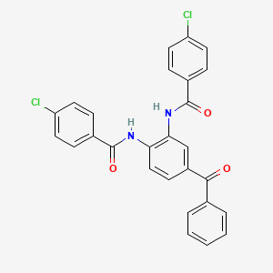 molecular formula C27H18Cl2N2O3 B5065628 N,N'-[4-(phenylcarbonyl)benzene-1,2-diyl]bis(4-chlorobenzamide) 
