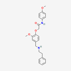 molecular formula C25H28N2O4 B5065679 N-(4-methoxyphenyl)-2-[2-methoxy-4-[(2-phenylethylamino)methyl]phenoxy]acetamide 