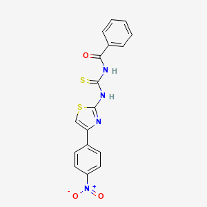 molecular formula C17H12N4O3S2 B5065802 N-[[4-(4-nitrophenyl)-1,3-thiazol-2-yl]carbamothioyl]benzamide 