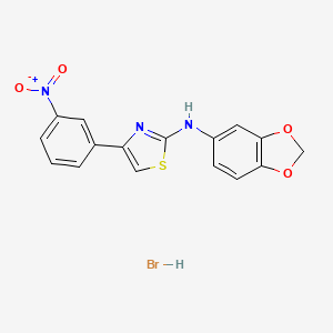 molecular formula C16H12BrN3O4S B5066307 N-(1,3-benzodioxol-5-yl)-4-(3-nitrophenyl)-1,3-thiazol-2-amine;hydrobromide 