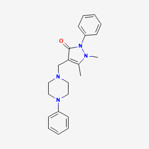 molecular formula C22H26N4O B5066372 1,5-Dimethyl-2-phenyl-4-[(4-phenylpiperazin-1-yl)methyl]pyrazol-3-one 
