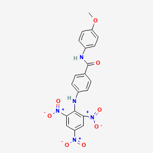 molecular formula C20H15N5O8 B5066405 N-(4-methoxyphenyl)-4-(2,4,6-trinitroanilino)benzamide 