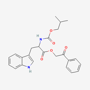 molecular formula C24H26N2O5 B5066440 phenacyl 3-(1H-indol-3-yl)-2-(2-methylpropoxycarbonylamino)propanoate 