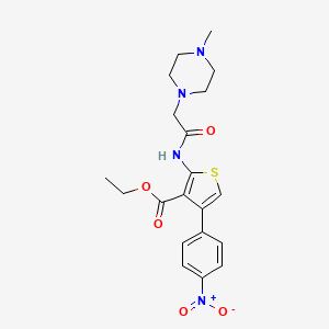 molecular formula C20H24N4O5S B5066457 ETHYL 2-[2-(4-METHYLPIPERAZIN-1-YL)ACETAMIDO]-4-(4-NITROPHENYL)THIOPHENE-3-CARBOXYLATE 