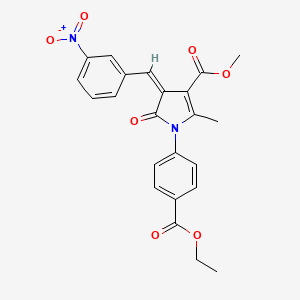 molecular formula C23H20N2O7 B5066565 methyl (4Z)-1-[4-(ethoxycarbonyl)phenyl]-2-methyl-4-(3-nitrobenzylidene)-5-oxo-4,5-dihydro-1H-pyrrole-3-carboxylate 
