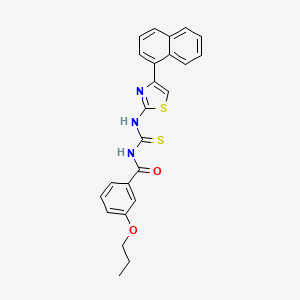 molecular formula C24H21N3O2S2 B5066606 N-{[4-(naphthalen-1-yl)-1,3-thiazol-2-yl]carbamothioyl}-3-propoxybenzamide 