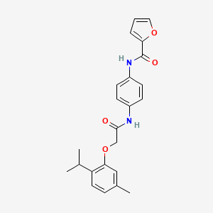 molecular formula C23H24N2O4 B5066701 N-[4-[[2-(5-methyl-2-propan-2-ylphenoxy)acetyl]amino]phenyl]furan-2-carboxamide 