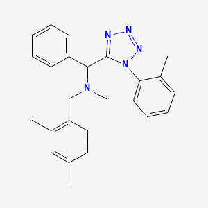 molecular formula C25H27N5 B5066705 N-[(2,4-dimethylphenyl)methyl]-N-methyl-1-[1-(2-methylphenyl)tetrazol-5-yl]-1-phenylmethanamine 