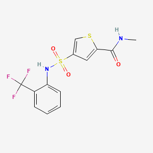 molecular formula C13H11F3N2O3S2 B5066787 N-methyl-4-[[2-(trifluoromethyl)phenyl]sulfamoyl]thiophene-2-carboxamide 