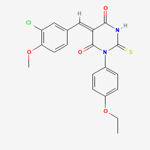 molecular formula C20H17ClN2O4S B5066820 (5Z)-5-(3-chloro-4-methoxybenzylidene)-1-(4-ethoxyphenyl)-2-thioxodihydropyrimidine-4,6(1H,5H)-dione 