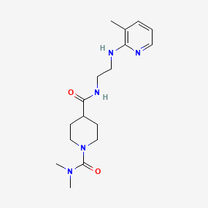 molecular formula C17H27N5O2 B5066895 N~1~,N~1~-dimethyl-N~4~-{2-[(3-methyl-2-pyridinyl)amino]ethyl}-1,4-piperidinedicarboxamide trifluoroacetate 