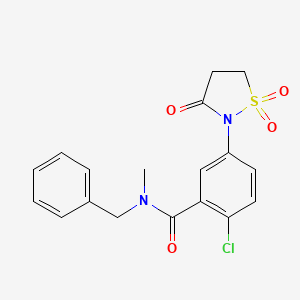 molecular formula C18H17ClN2O4S B5066924 N-benzyl-2-chloro-N-methyl-5-(1,1,3-trioxo-1lambda6,2-thiazolidin-2-yl)benzamide 
