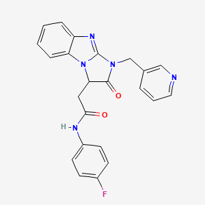 molecular formula C23H18FN5O2 B5067150 N-(4-fluorophenyl)-2-[2-oxo-1-(pyridin-3-ylmethyl)-2,3-dihydro-1H-imidazo[1,2-a]benzimidazol-3-yl]acetamide 