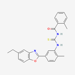 molecular formula C25H23N3O2S B5067297 N-{[5-(5-ethyl-1,3-benzoxazol-2-yl)-2-methylphenyl]carbamothioyl}-2-methylbenzamide 