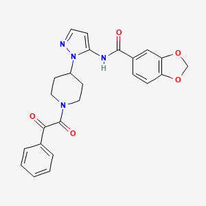 molecular formula C24H22N4O5 B5067435 N-[2-[1-(2-oxo-2-phenylacetyl)piperidin-4-yl]pyrazol-3-yl]-1,3-benzodioxole-5-carboxamide 