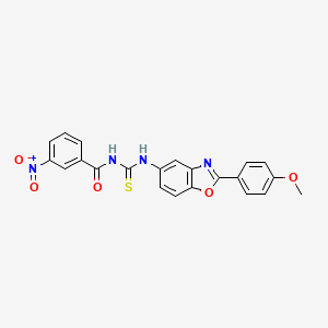 molecular formula C22H16N4O5S B5067438 N-{[2-(4-methoxyphenyl)-1,3-benzoxazol-5-yl]carbamothioyl}-3-nitrobenzamide 
