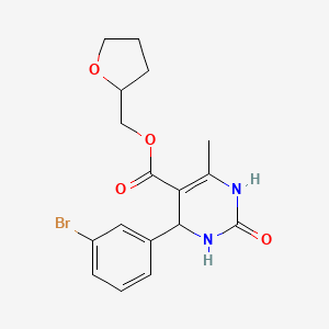 molecular formula C17H19BrN2O4 B5067451 Tetrahydrofuran-2-ylmethyl 4-(3-bromophenyl)-6-methyl-2-oxo-1,2,3,4-tetrahydropyrimidine-5-carboxylate 