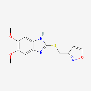 molecular formula C13H13N3O3S B5067480 2-(Isoxazol-3-ylmethylthio)-5,6-dimethoxybenzimidazole 