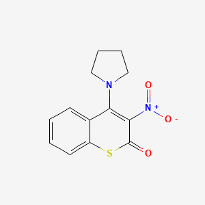 molecular formula C13H12N2O3S B5067517 1-Thiocoumarin, 3-nitro-4-pyrrolidino- CAS No. 69405-50-1