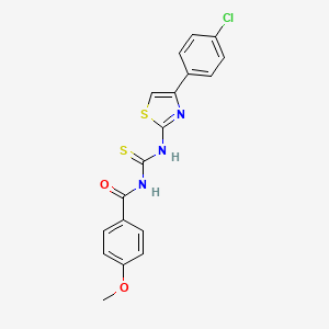 molecular formula C18H14ClN3O2S2 B5067565 N-[[4-(4-chlorophenyl)-1,3-thiazol-2-yl]carbamothioyl]-4-methoxybenzamide 