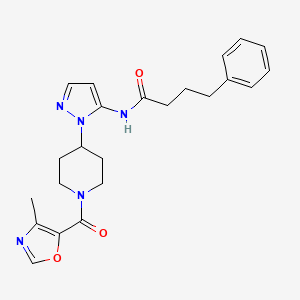 molecular formula C23H27N5O3 B5067602 N-(1-{1-[(4-methyl-1,3-oxazol-5-yl)carbonyl]-4-piperidinyl}-1H-pyrazol-5-yl)-4-phenylbutanamide 