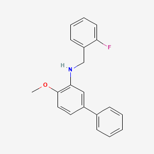 molecular formula C20H18FNO B5067680 N-[(2-fluorophenyl)methyl]-2-methoxy-5-phenylaniline 