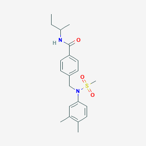 molecular formula C21H28N2O3S B5067688 N-(butan-2-yl)-4-{[(3,4-dimethylphenyl)(methylsulfonyl)amino]methyl}benzamide 
