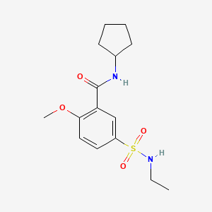 molecular formula C15H22N2O4S B5067711 N-cyclopentyl-5-(ethylsulfamoyl)-2-methoxybenzamide 