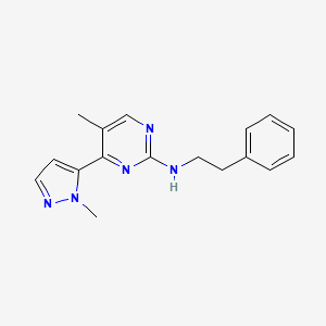 molecular formula C17H19N5 B5067741 5-methyl-4-(2-methylpyrazol-3-yl)-N-(2-phenylethyl)pyrimidin-2-amine 