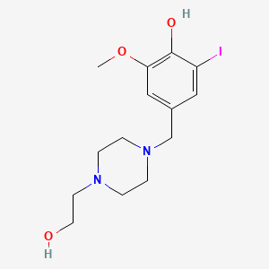 molecular formula C14H21IN2O3 B5068002 4-[[4-(2-Hydroxyethyl)piperazin-1-yl]methyl]-2-iodo-6-methoxyphenol 