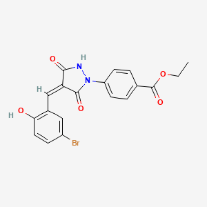 molecular formula C19H15BrN2O5 B5068106 ethyl 4-[(4Z)-4-[(5-bromo-2-hydroxyphenyl)methylidene]-3,5-dioxopyrazolidin-1-yl]benzoate 